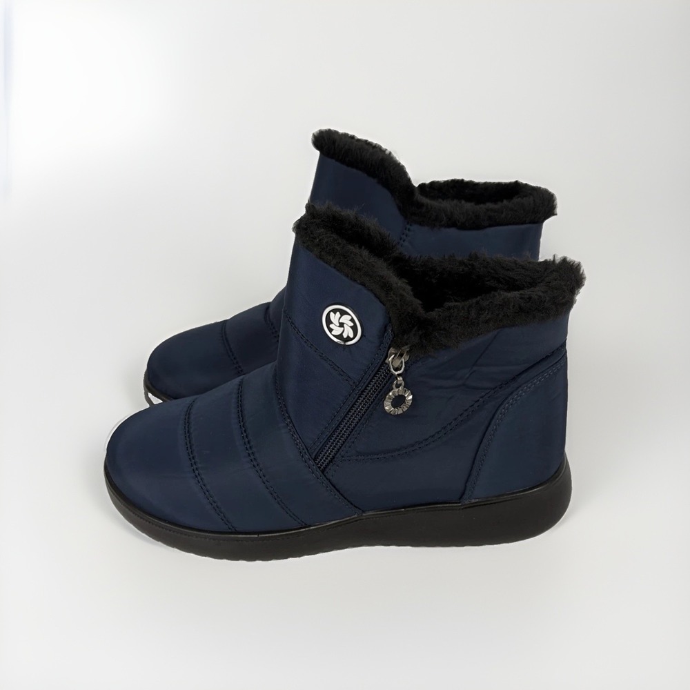 Women's Waterproof Winter Snow Boots Size 7 EU 37.5 Fur Lined Ankle Booties S1